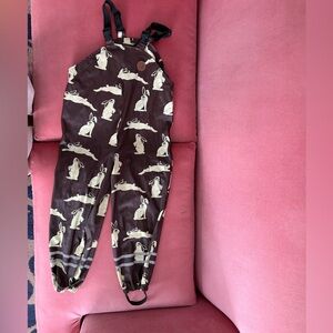 Mini Rodini rain bibs waterproof  Overalls with Rabbit Print 6/7